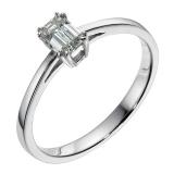 Compare Prices : Ernest Jones 18ct White Gold Emerald Solitaire Ring