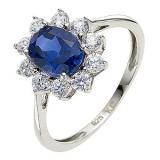 Compare Prices : H Samuel Silver Sapphire Ring